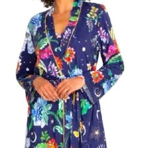 Johnny Was NWT Robe - Navy with Floral Accents